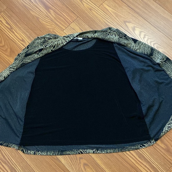 🌹JM Collection woman Jacket and Vest all in one black gold floral design sz 3X - Picture 13 of 13